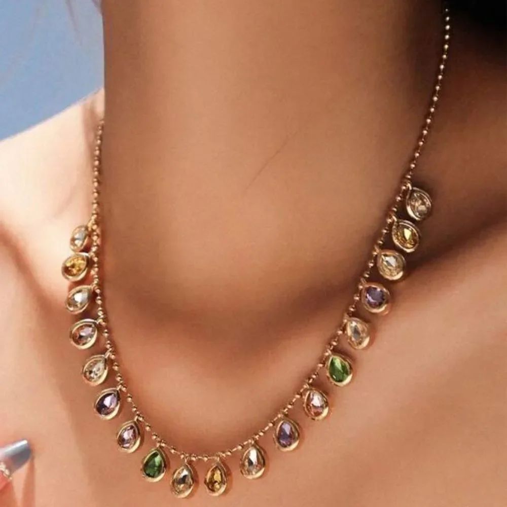 Multicolor Teardrop Necklace A1232